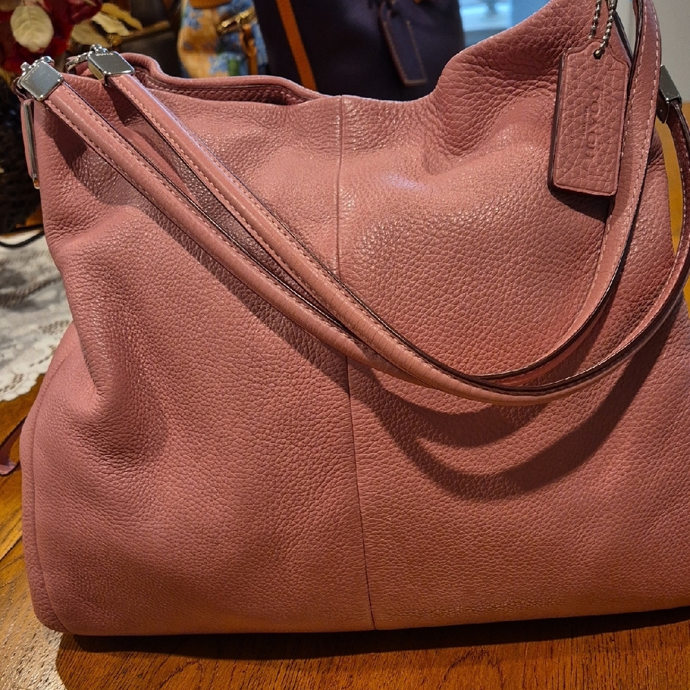 Coach Dusty Rose Leather Shoulder Bag